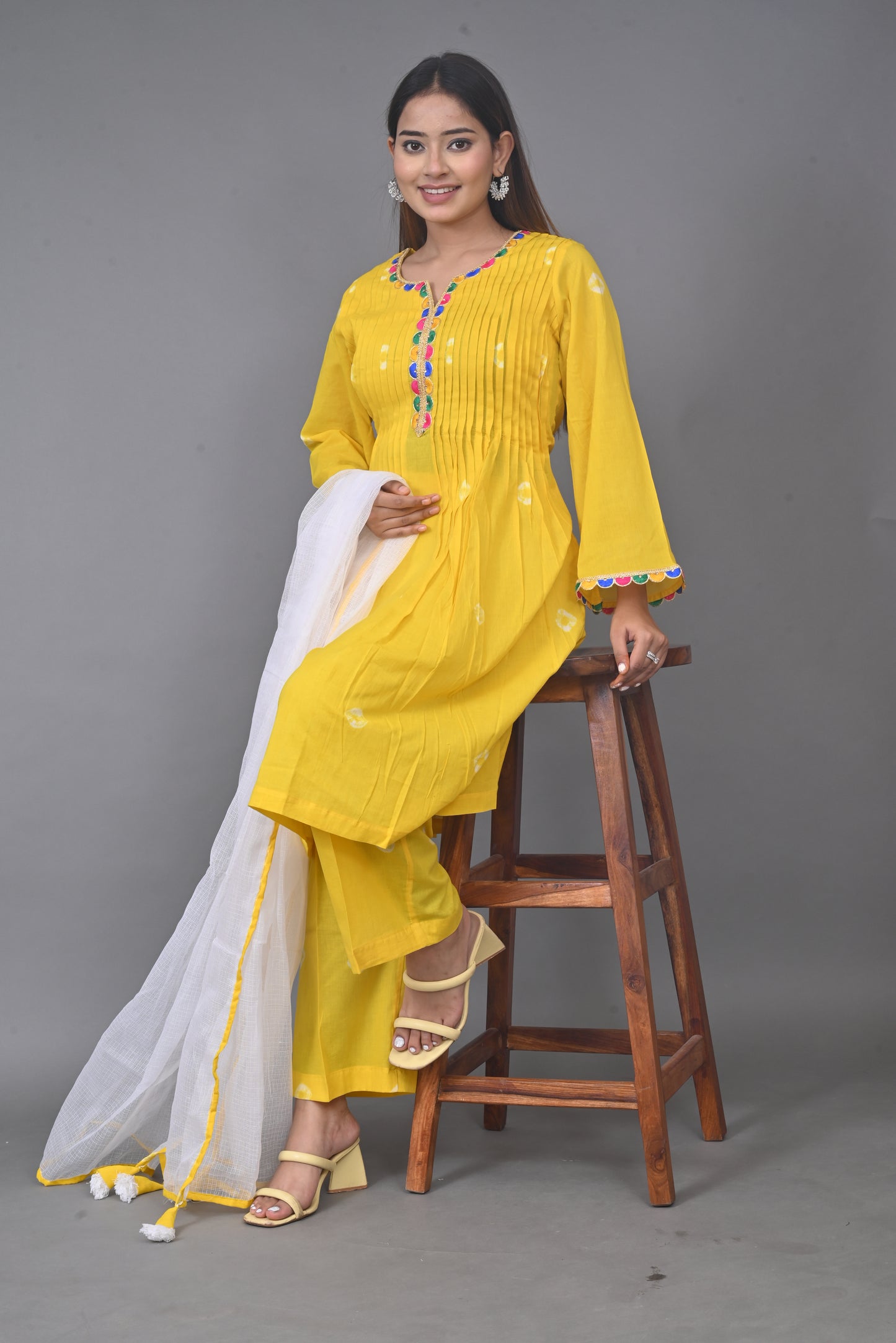 Yellow Bandhani Set (Set of 3)
