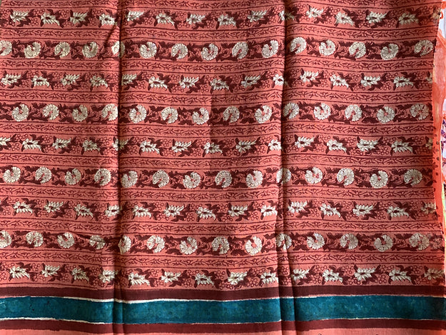 Handblock Print Floral Butti Dupatta