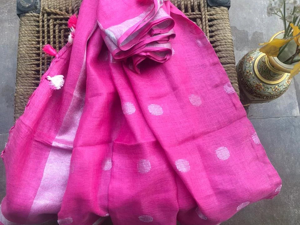 Hot Pink Linen Dupatta