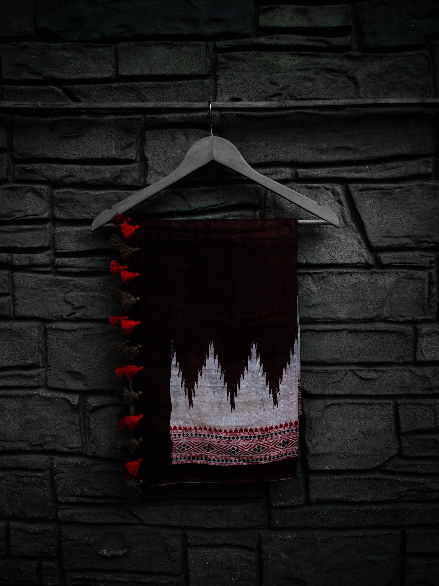Brown ikat Dupatta