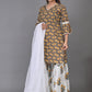 Block Printed Gharara Set (Set of 3)