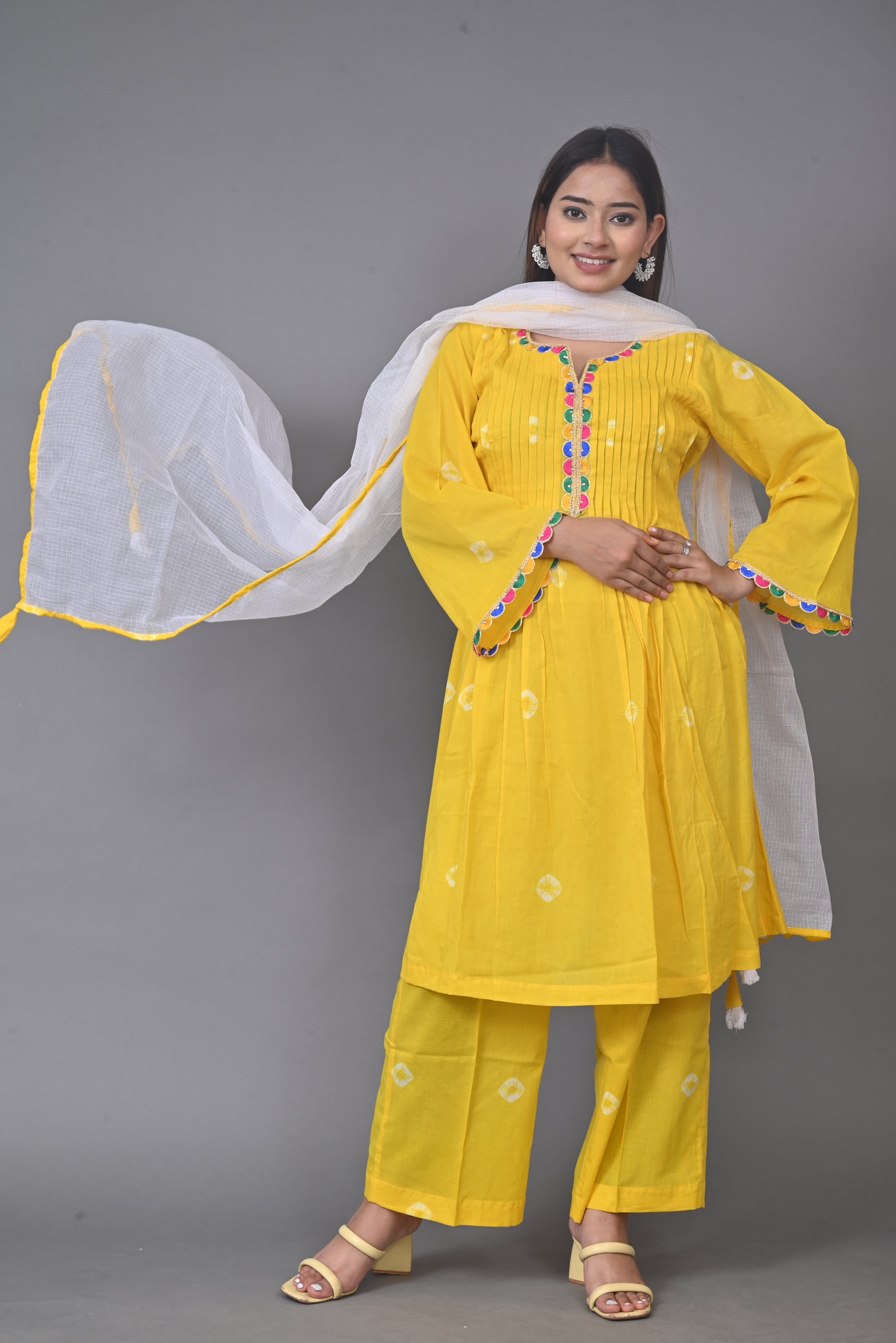 Yellow Bandhani Set (Set of 3)