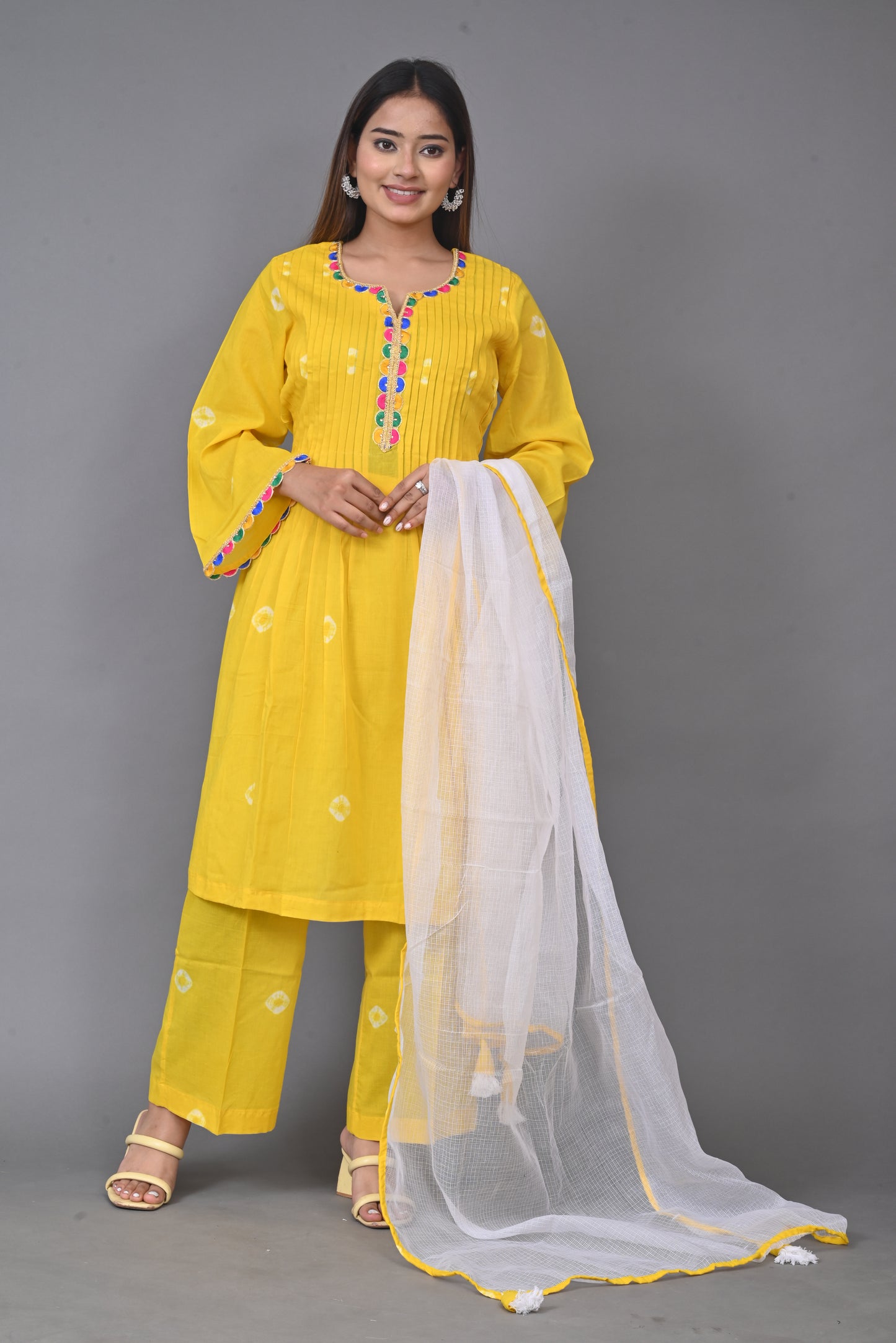 Yellow Bandhani Set (Set of 3)