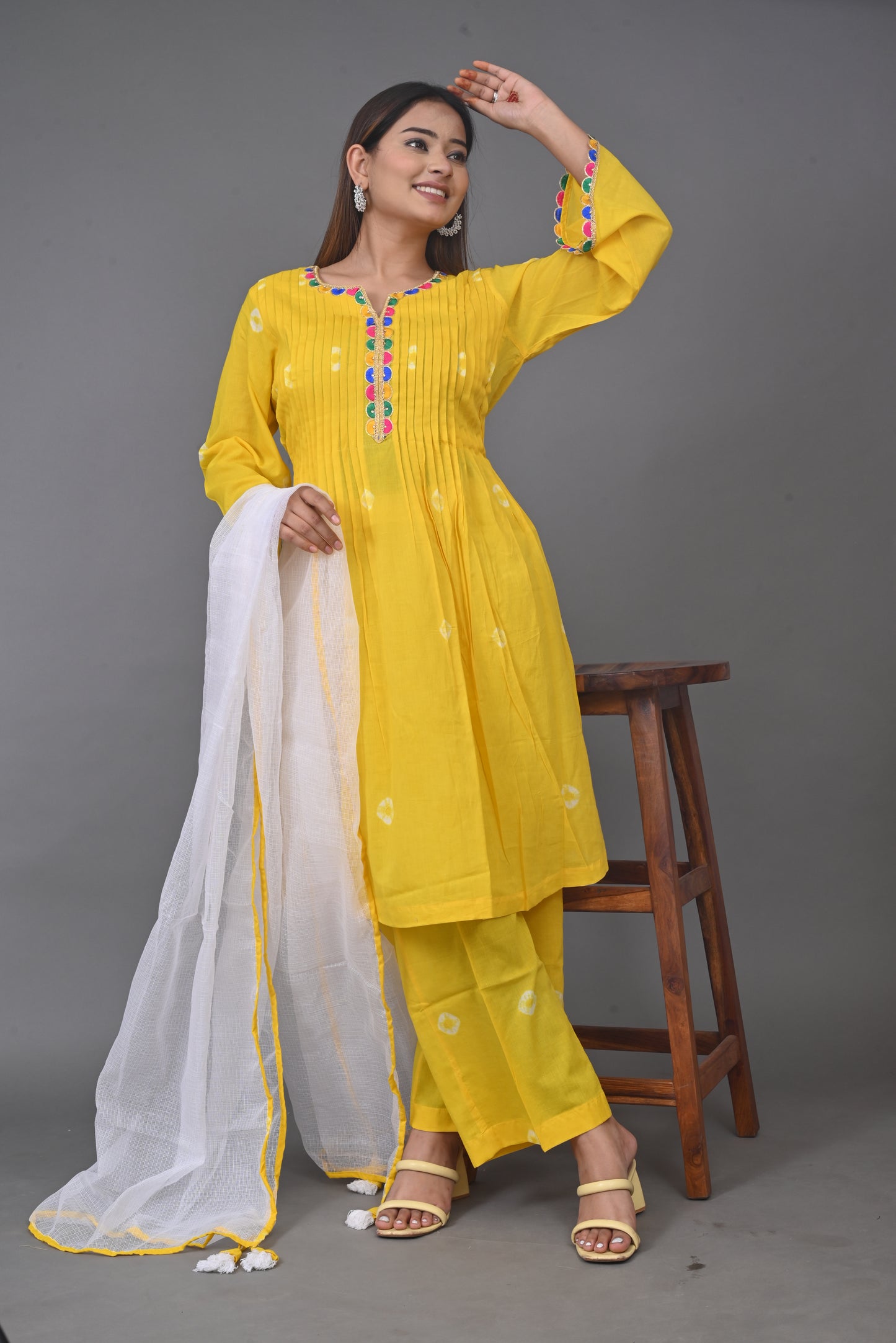 Yellow Bandhani Set (Set of 3)