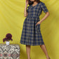 Blue Pleated Dress