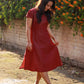Maroon Weaving Midi Dress