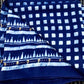 Indigo Square Check Block Print MulCotton Dupatta