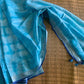 Blue Shibori Linen Saree