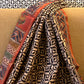 Block Print Diamond Leaf Pattern Pure Chanderi Dupatta