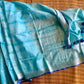 Blue Shibori Linen Saree