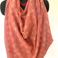 Pink White Block Print MulCotton Stole