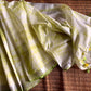 Lemon Shibori Linen Saree