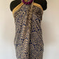 White and Blue Animal Print Cotton Stole