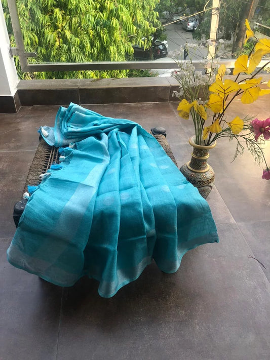 Slate Blue Linen Dupatta