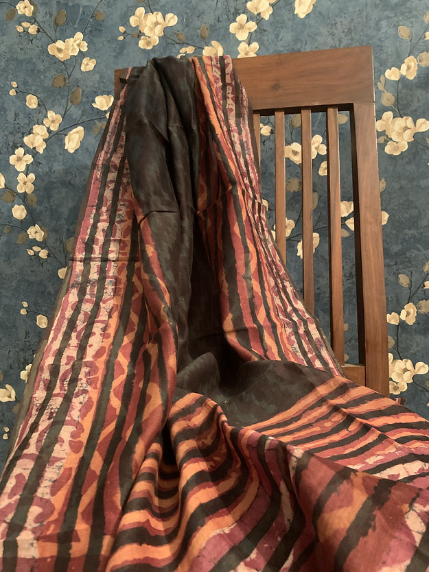 Block Print Dupatta with Camo Centre