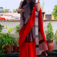 Red Stripe Mul Cotton Saree