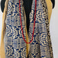 White and Blue Animal Print Cotton Stole