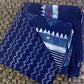 Indigo Wave Block Print MulCotton Dupatta