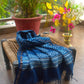 Indigo Drop Block Print Chanderi Dupatta