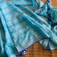 Blue Shibori Linen Saree