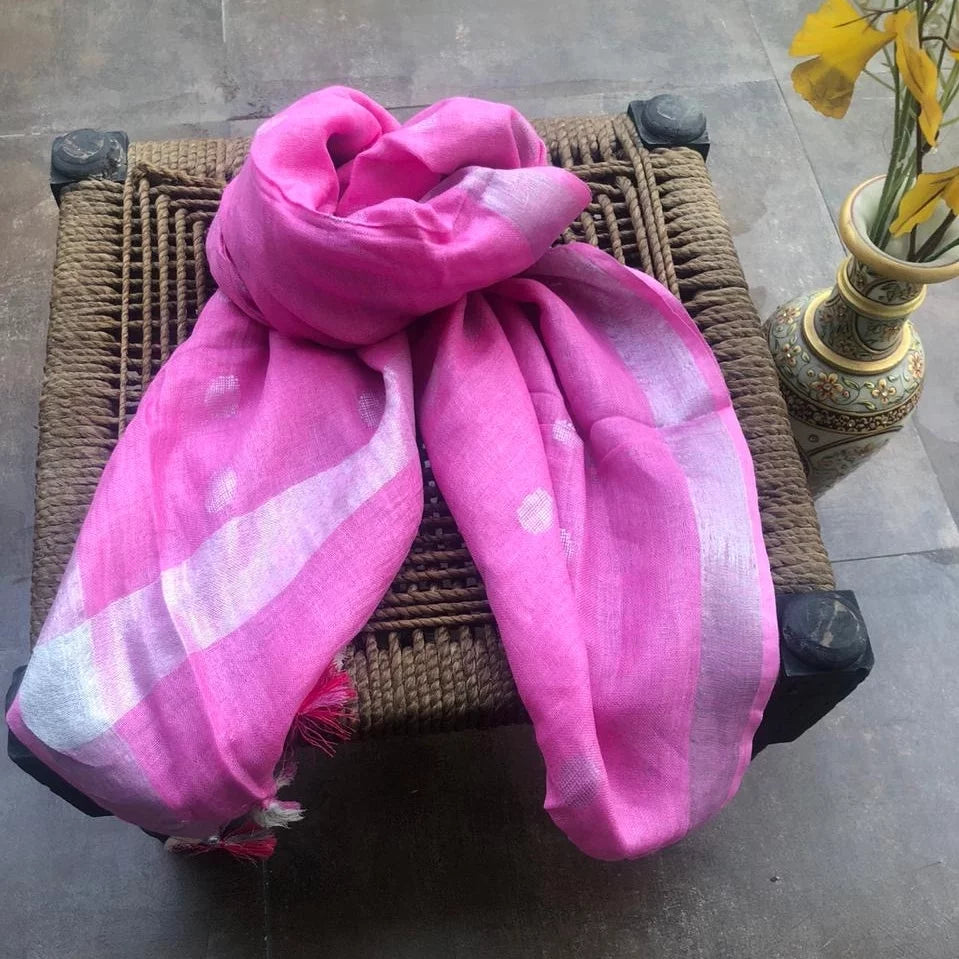 Light Pink Linen Dupatta