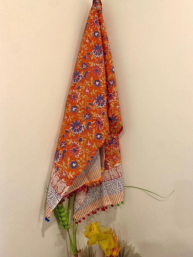 Orange Mul Cotton Stole