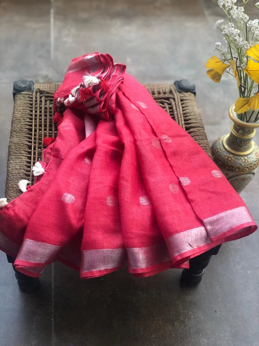 Red Linen Dupatta