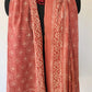 Pink White Block Print MulCotton Stole