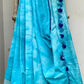 Blue Shibori Linen Saree