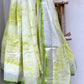 Lemon Shibori Linen Saree