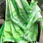 Green Shibori Linen Saree