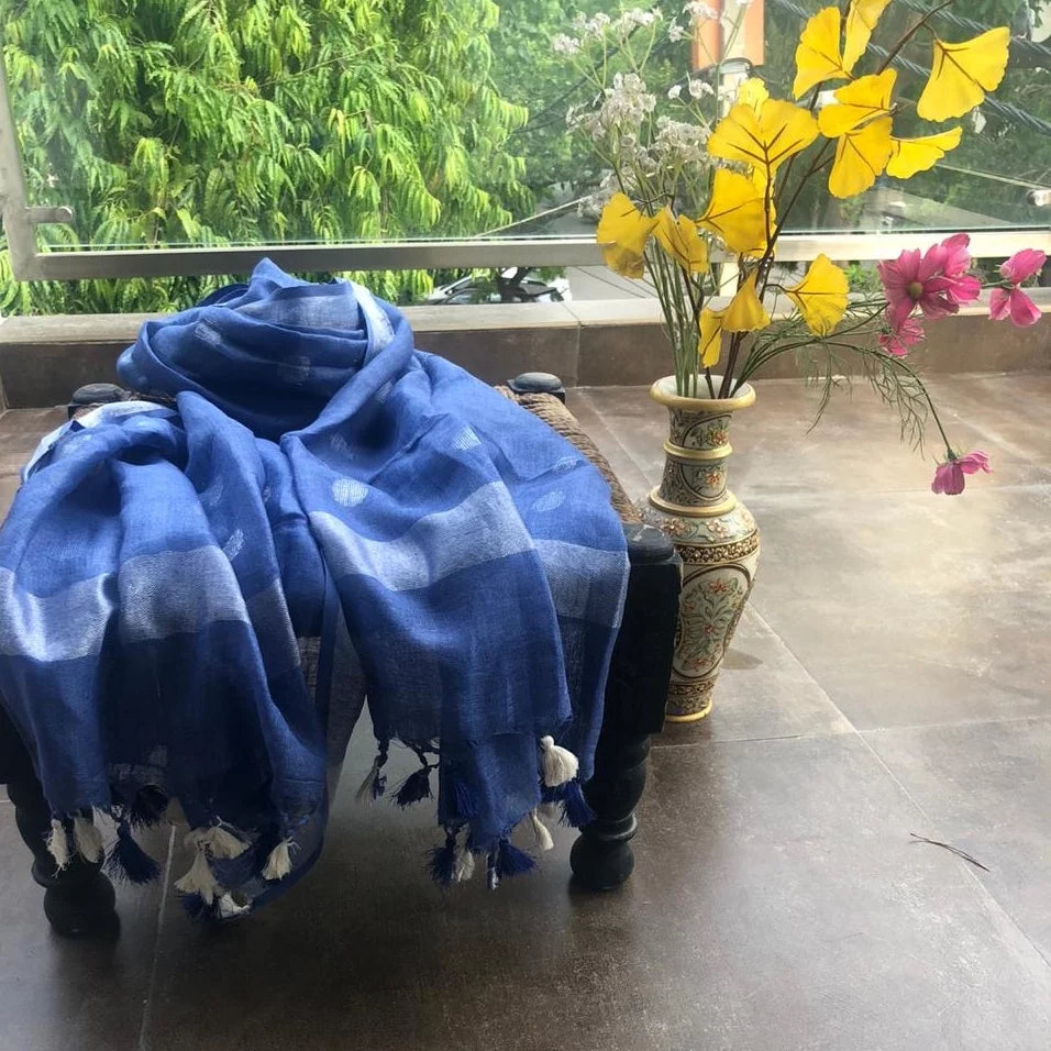 Iris Purple Linen Dupatta