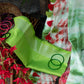 Red Green Shibori Linen Saree