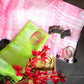 Pink Shibori Linen Saree