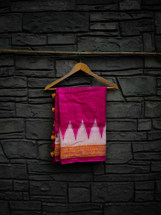 Pink ikat Dupatta