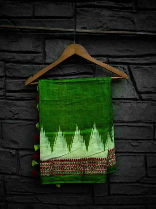 Green ikat Dupatta