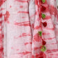 Red White Linen Shibori Saree
