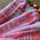 Red White Linen Shibori Saree