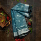 Grey Tie-Dye Handwoven Linen Saree