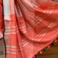 Tomato Orange Handwoven Linen Saree