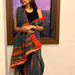 Orange Grey Shibori Mul Cotton Saree