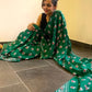 Green Floral Mul Cotton Saree