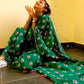 Green Floral Mul Cotton SareeGreen Floral Mul Cotton Saree